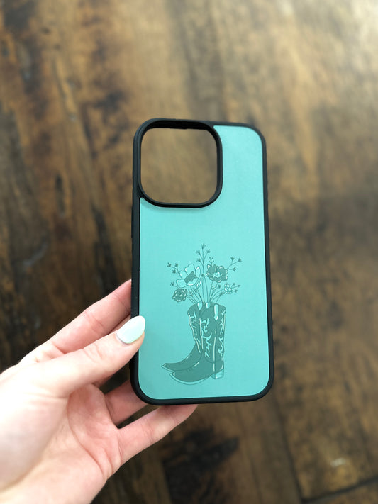 Dark Green Cowboy Boot Phone Case