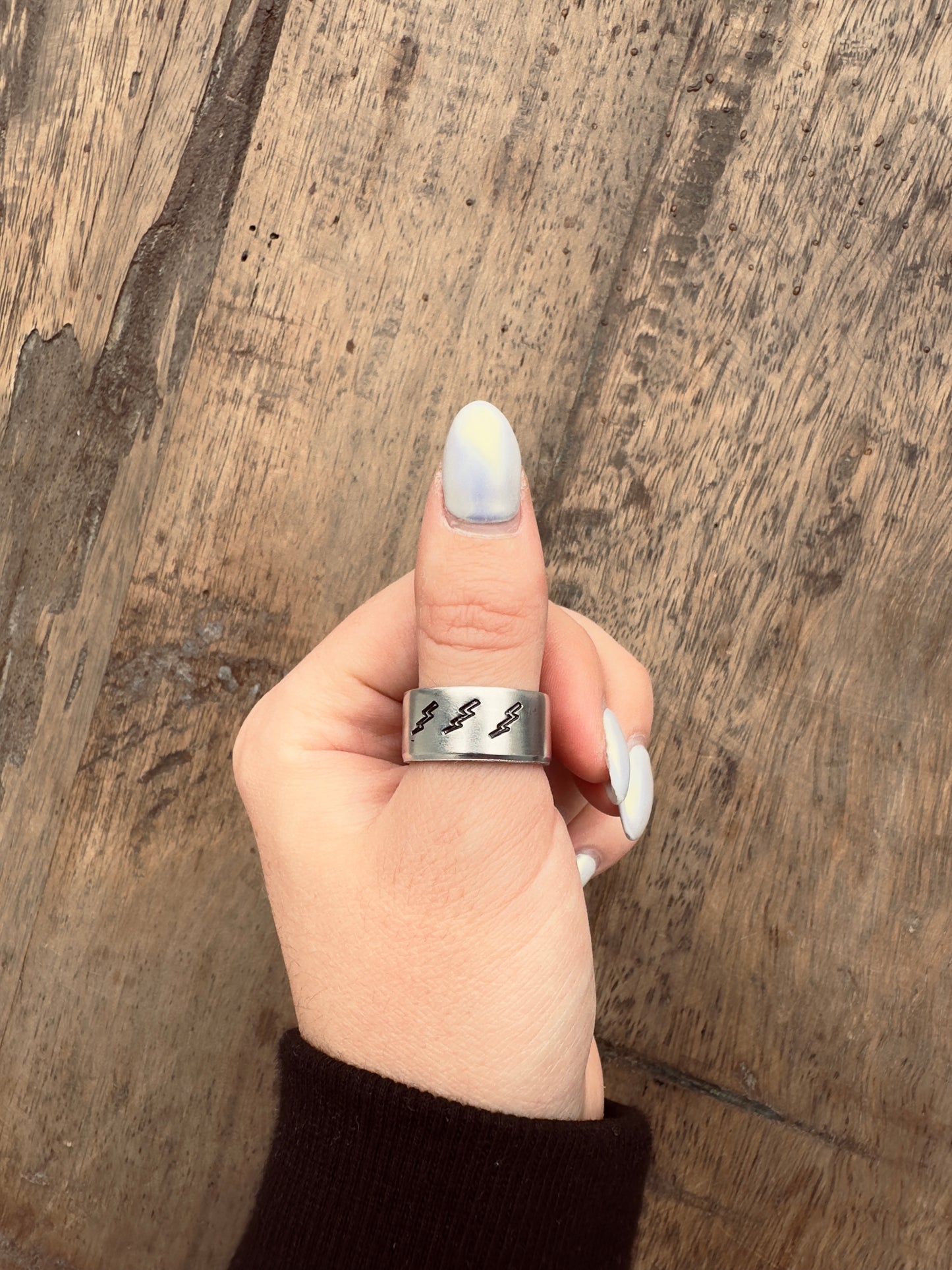 Lightning Bolt Aluminum Ring