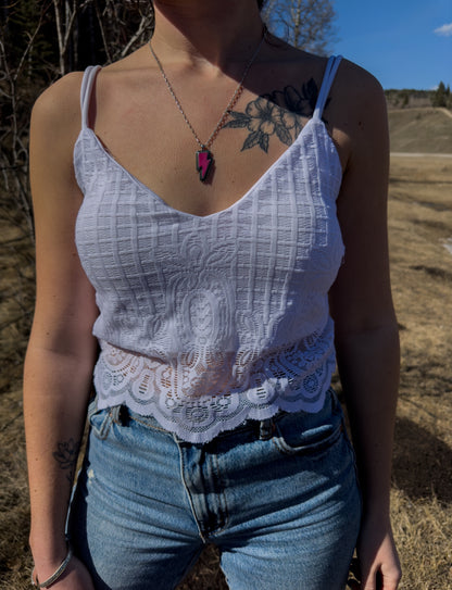 Pink Lightning Bolt Necklace