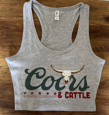 Coors and Cattle Cropped Tank