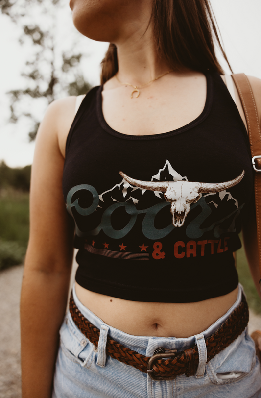 Coors and Cattle Cropped Tank