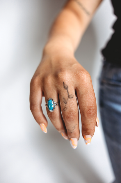 Genuine Turquoise Stone Ring #25