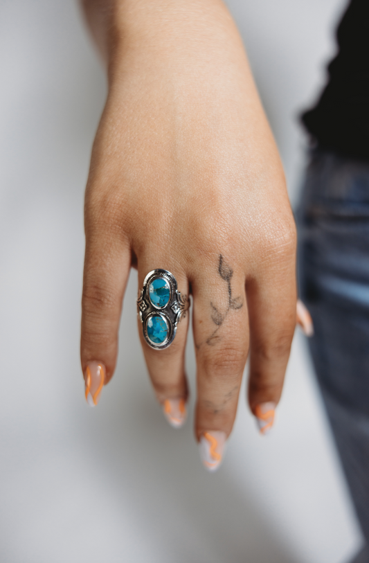 Genuine Turquoise Stone Ring #27