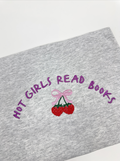 "Hot Girls Read Books" Embroidered